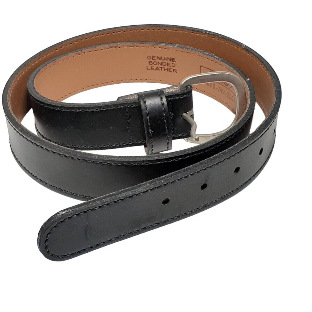 Haband Mens Genuine Black Leather Belt for 36" Waist total Length 41"